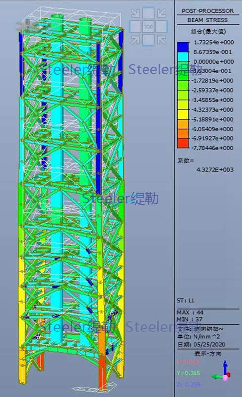 Industrial equipment tower steel structure