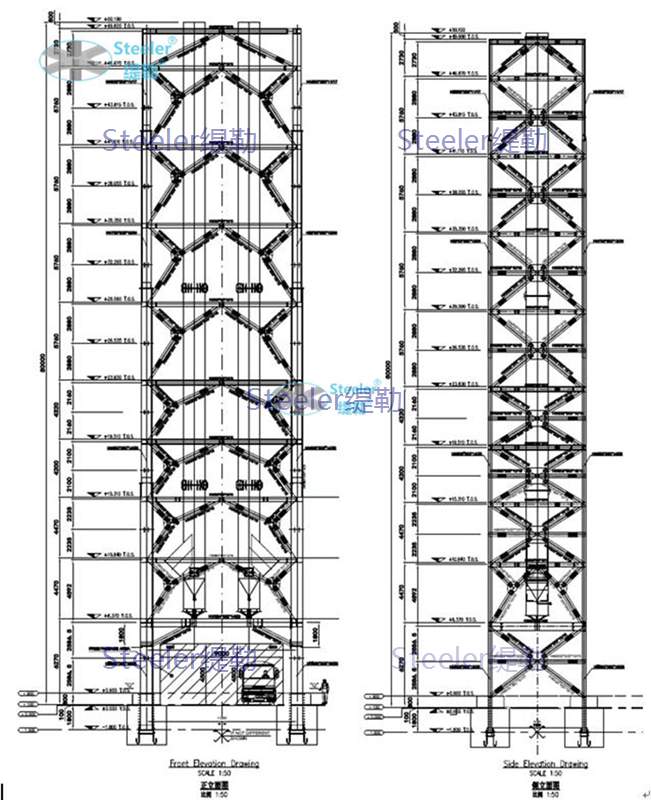 Industrial equipment tower steel structure