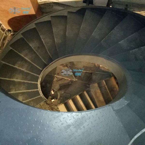 Spiral steel staircase