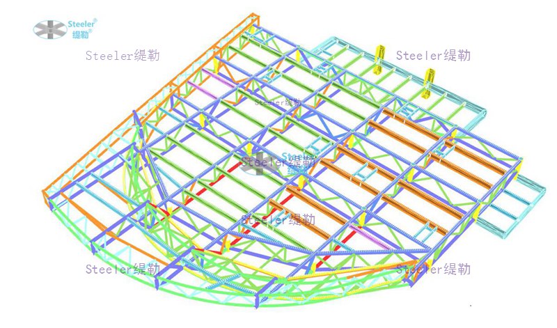 Space shaped steel structure